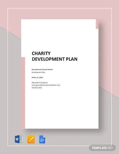 small charity business plan template.
